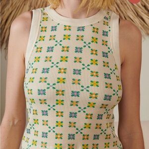 Noble Waffle Crop Tank in Prairie Print, size large